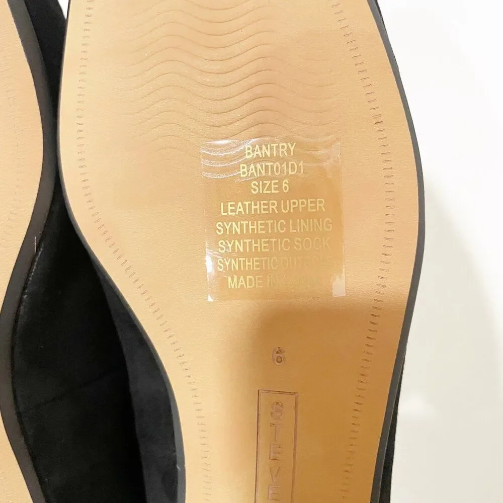 Anthro Steven By Steve Madden Bantry Black Suede Ballet Flat Shoes 6 Corp Casual